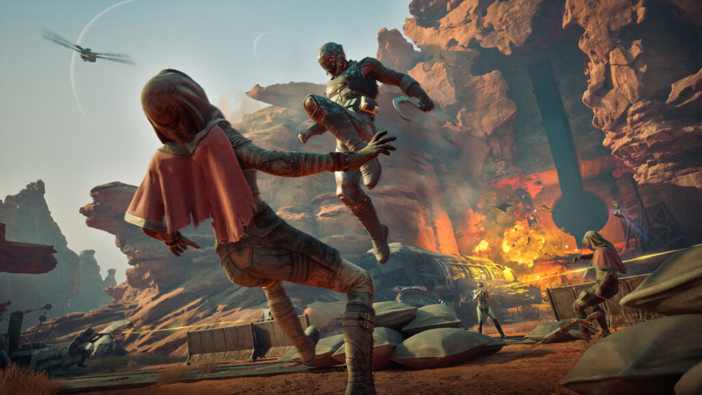 Player kneecharging an NPC